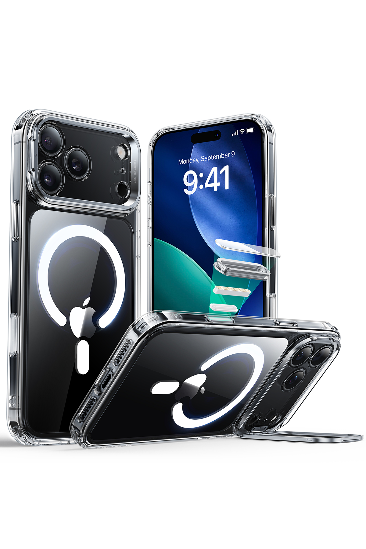 ESR Apple iPhone 17 Pro Max Classic Hybrid Magsafe Standlı Kapak - Clear Black